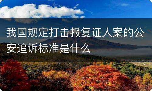 我国规定打击报复证人案的公安追诉标准是什么