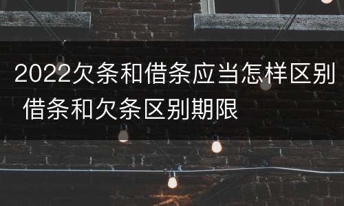 2022欠条和借条应当怎样区别 借条和欠条区别期限