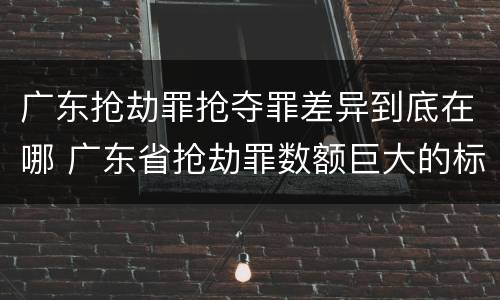 广东抢劫罪抢夺罪差异到底在哪 广东省抢劫罪数额巨大的标准
