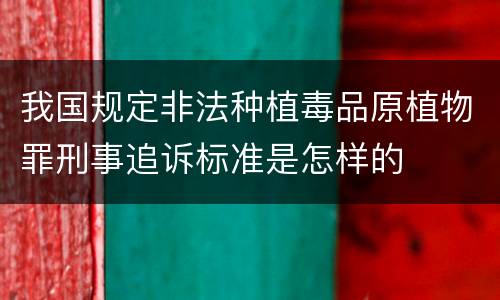 我国规定非法种植毒品原植物罪刑事追诉标准是怎样的