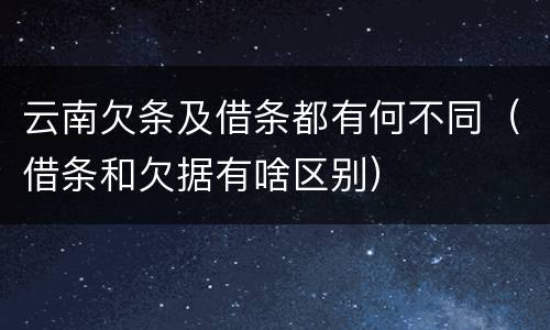 云南欠条及借条都有何不同（借条和欠据有啥区别）