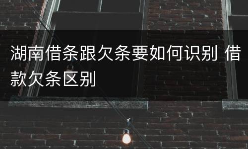 湖南借条跟欠条要如何识别 借款欠条区别
