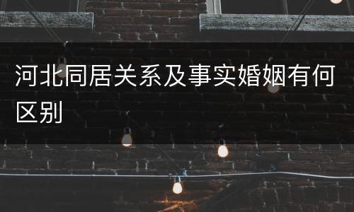 河北同居关系及事实婚姻有何区别