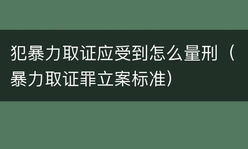 犯暴力取证应受到怎么量刑（暴力取证罪立案标准）