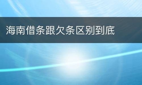 海南借条跟欠条区别到底