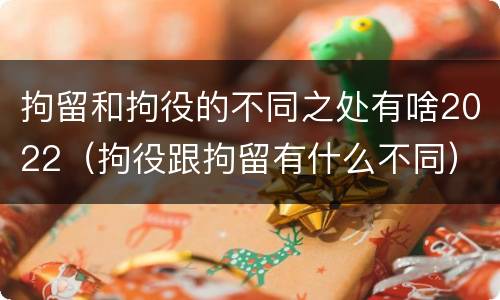 拘留和拘役的不同之处有啥2022（拘役跟拘留有什么不同）