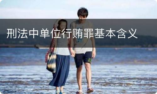 刑法中单位行贿罪基本含义