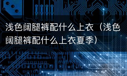 浅色阔腿裤配什么上衣（浅色阔腿裤配什么上衣夏季）