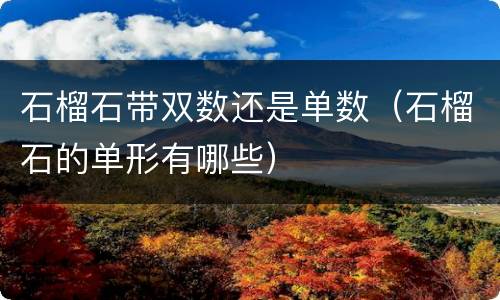 石榴石带双数还是单数（石榴石的单形有哪些）