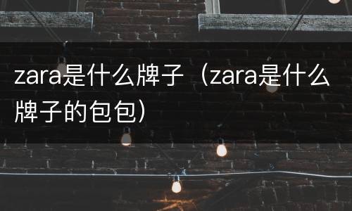 zara是什么牌子（zara是什么牌子的包包）