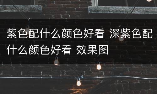 紫色配什么颜色好看 深紫色配什么颜色好看 效果图