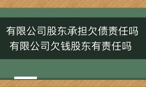 有限公司股东承担欠债责任吗 有限公司欠钱股东有责任吗