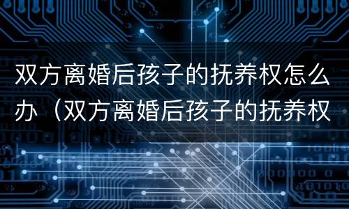 双方离婚后孩子的抚养权怎么办（双方离婚后孩子的抚养权怎么办手续）