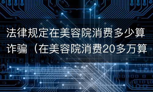 法律规定在美容院消费多少算诈骗（在美容院消费20多万算诈骗吗）