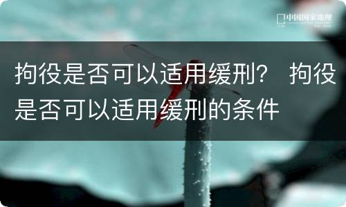 拘役是否可以适用缓刑？ 拘役是否可以适用缓刑的条件