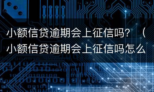 小额信贷逾期会上征信吗？（小额信贷逾期会上征信吗怎么办）