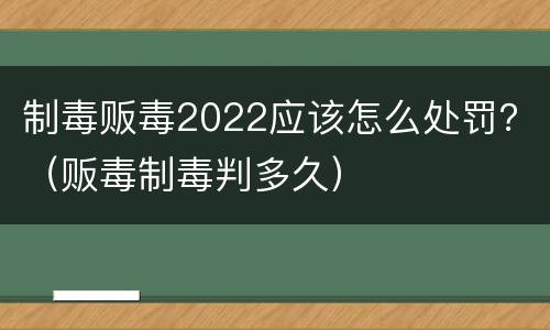制毒贩毒2022应该怎么处罚？（贩毒制毒判多久）