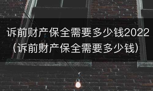 诉前财产保全需要多少钱2022（诉前财产保全需要多少钱）