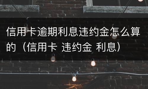 信用卡逾期利息违约金怎么算的（信用卡 违约金 利息）