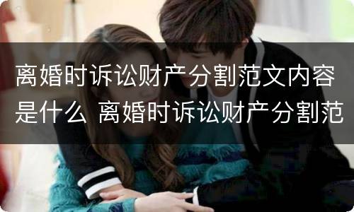 离婚时诉讼财产分割范文内容是什么 离婚时诉讼财产分割范文内容是什么意思