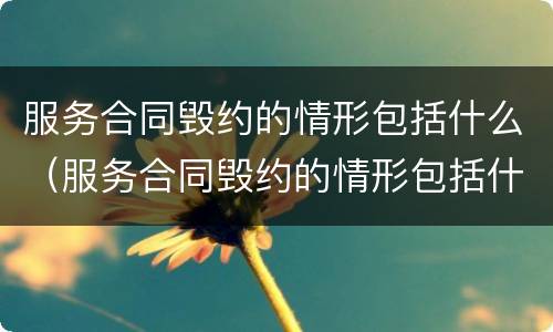 服务合同毁约的情形包括什么（服务合同毁约的情形包括什么类型）