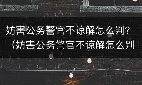 妨害公务警官不谅解怎么判？（妨害公务警官不谅解怎么判定）