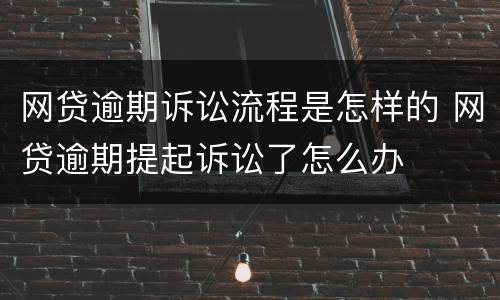 网贷逾期诉讼流程是怎样的 网贷逾期提起诉讼了怎么办