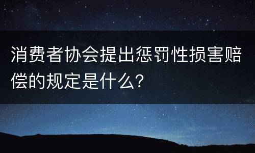 消费者协会提出惩罚性损害赔偿的规定是什么？