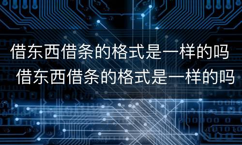 借东西借条的格式是一样的吗 借东西借条的格式是一样的吗
