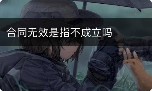 合同无效是指不成立吗