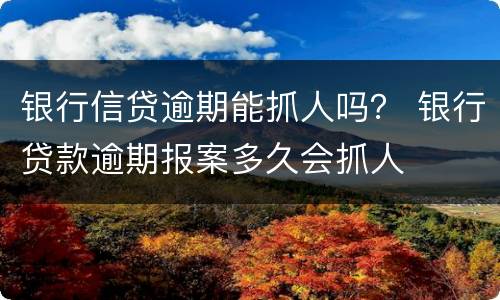 银行信贷逾期能抓人吗？ 银行贷款逾期报案多久会抓人