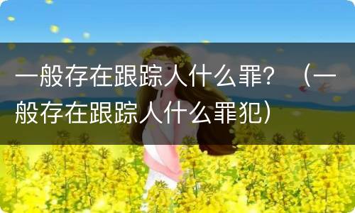 一般存在跟踪人什么罪？（一般存在跟踪人什么罪犯）