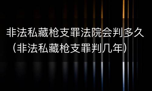非法私藏枪支罪法院会判多久（非法私藏枪支罪判几年）