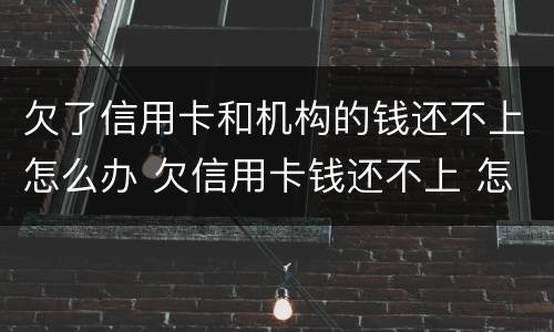 欠了信用卡和机构的钱还不上怎么办 欠信用卡钱还不上 怎么办