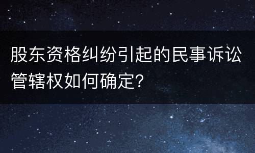 股东资格纠纷引起的民事诉讼管辖权如何确定？