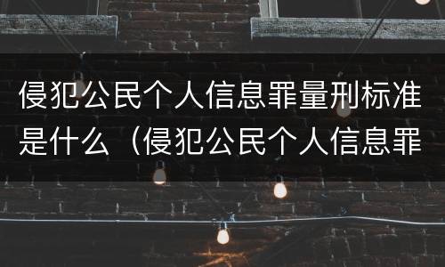 侵犯公民个人信息罪量刑标准是什么（侵犯公民个人信息罪的定罪量刑标准）