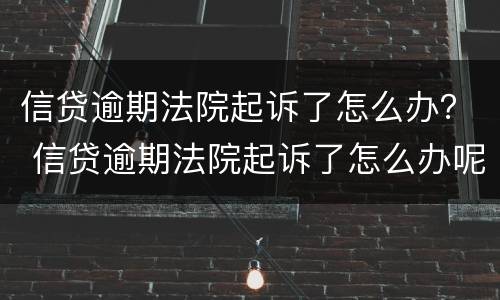 信贷逾期法院起诉了怎么办？ 信贷逾期法院起诉了怎么办呢