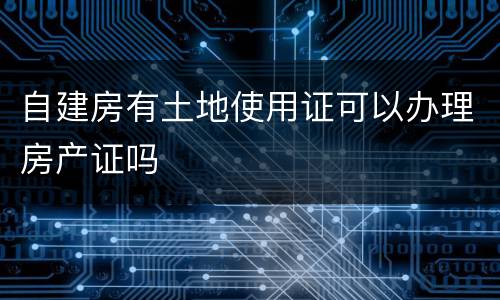 自建房有土地使用证可以办理房产证吗