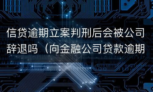 信贷逾期立案判刑后会被公司辞退吗（向金融公司贷款逾期被起诉会不会坐牢）