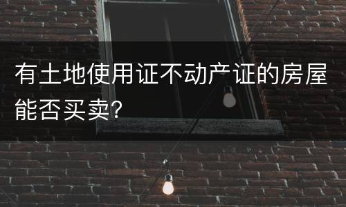 有土地使用证不动产证的房屋能否买卖？