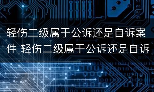 轻伤二级属于公诉还是自诉案件 轻伤二级属于公诉还是自诉案件类型