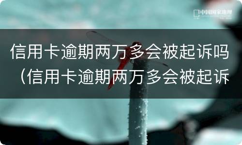 信用卡逾期两万多会被起诉吗（信用卡逾期两万多会被起诉吗知乎）