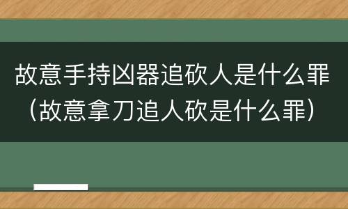 故意手持凶器追砍人是什么罪（故意拿刀追人砍是什么罪）