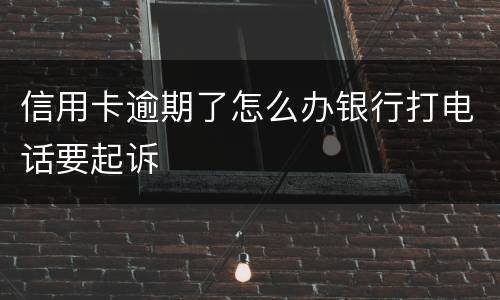 信用卡逾期了怎么办银行打电话要起诉