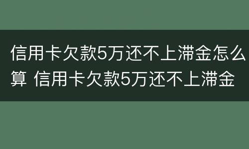 信用卡欠款5万还不上滞金怎么算 信用卡欠款5万还不上滞金怎么算逾期