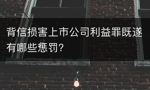 背信损害上市公司利益罪既遂有哪些惩罚？
