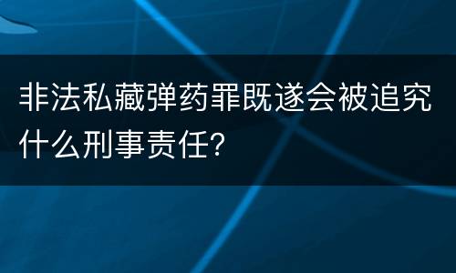 非法私藏弹药罪既遂会被追究什么刑事责任？