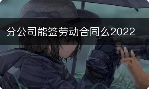 分公司能签劳动合同么2022