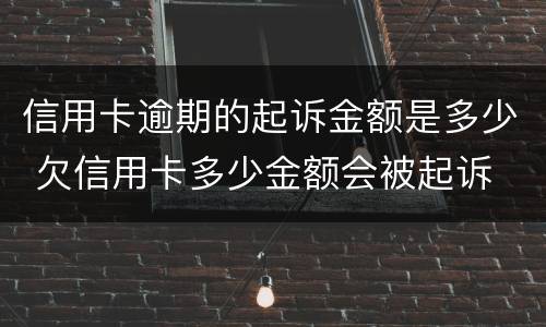 信用卡逾期的起诉金额是多少 欠信用卡多少金额会被起诉