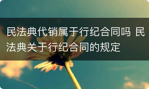 民法典代销属于行纪合同吗 民法典关于行纪合同的规定